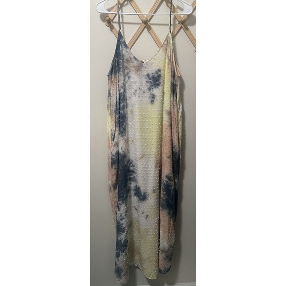 Entro Women’s Plus Side Spring Summer Dress Size 1X Textured Tie Dye - Picture 1 of 5